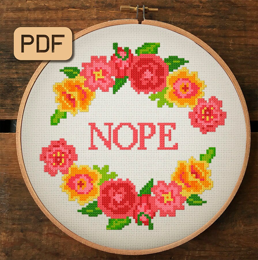 Cross Stitch Pattern PDF File \u2013 Little Troublemaker Funny Cross Stitch Sampler