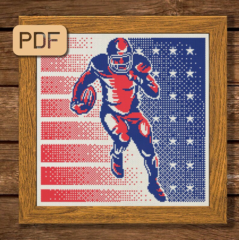 American football cross stitch pattern NFL cross stitch pdf | Etsy