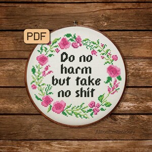 PDF Cross Stitch Pattern Funny Cross Stitch Sassy Cross-stitch Chart Digital Download