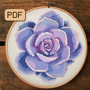 Succulent cross stitch pattern modern needlepoint counted cross stitch pdf instant download