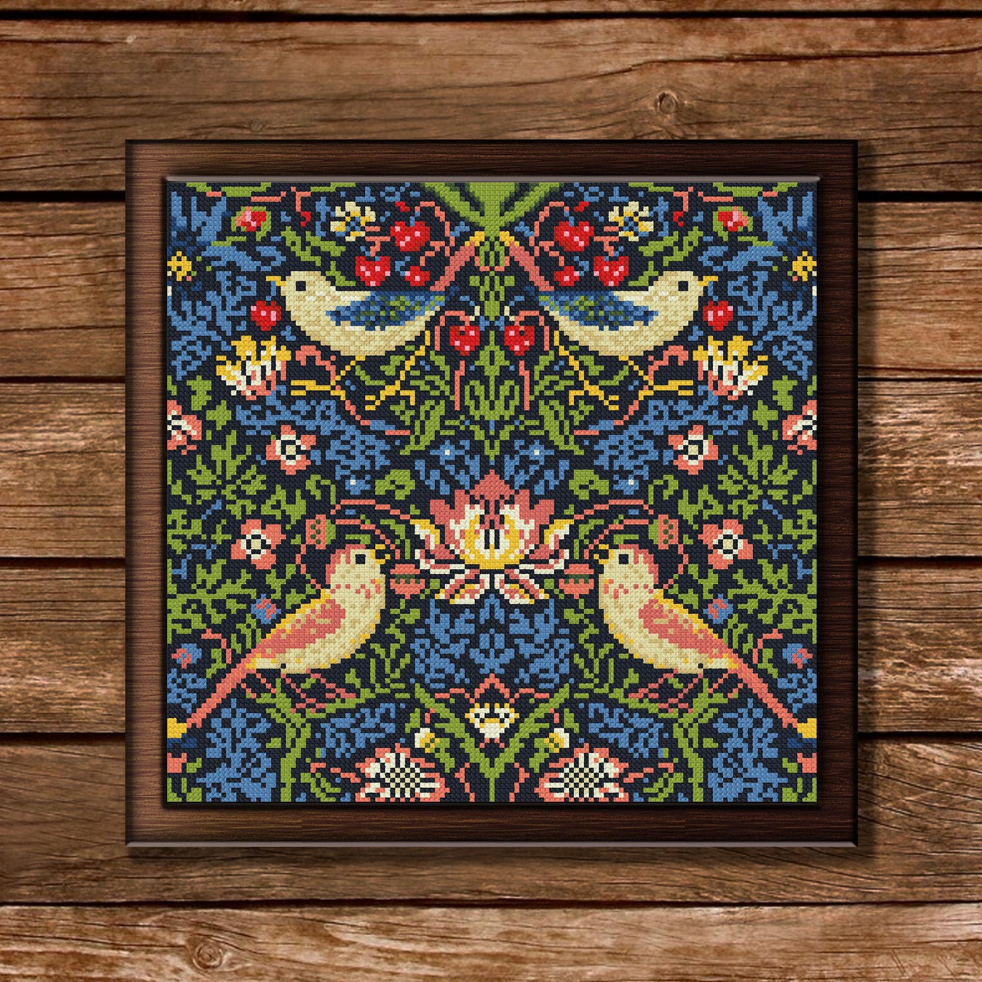William Morris Strawberry Thief Cross Stitch Pattern: Bird