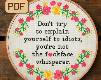 Snarky kruissteekpatroon: grappige borduurringkunst (pdf)