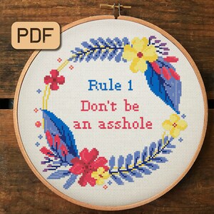 Funny Cross Stitch Pattern Sassy Cross Stitch PDF Snarky Embroidery Design Instant Download