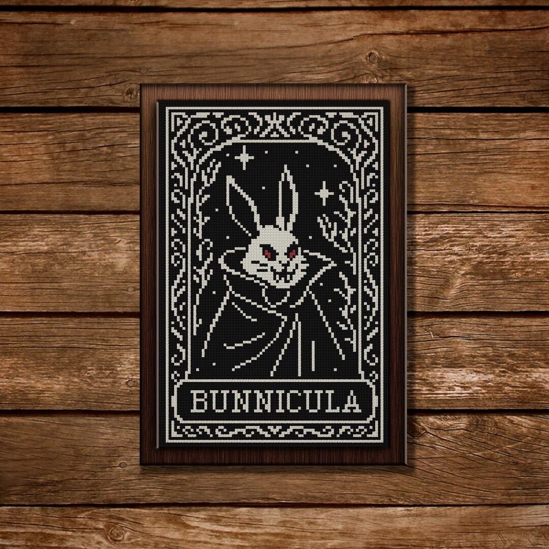 Spooky Vampire Bunny Cross Stitch Pattern: Funny Gothic Dracula Rabbit ...
