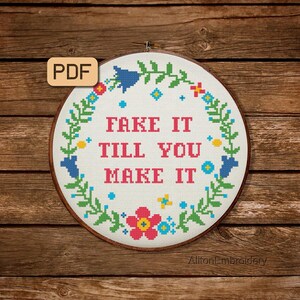Funny Cross Stitch Pattern Sassy Cross Stitch PDF Inspirational Embroidery Instant download