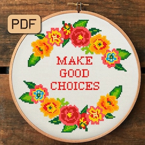 Cross Stitch Pattern Inspirational Cross Stitch PDF Funny Embroidery Design Instant Download