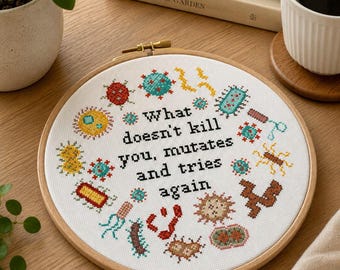 Funny Virus Cross Stitch Pattern: Snarky Xstitch Chart (PDF Download)