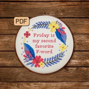 Funny Cross Stitch Pattern PDF Sassy Cross Stitch Snarky Xstitch Chart Instant Download