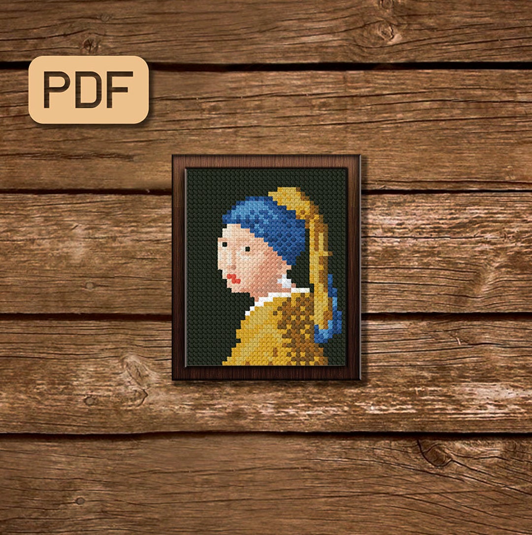 Girl With Pearl Earring Cross Stitch Pattern Mini Art Cross Stitch
