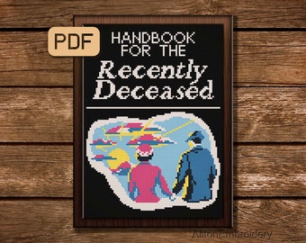 Beetlejuice Cross Stitch Pattern: Handbook for the Recently Deceased (PDF Pattern)