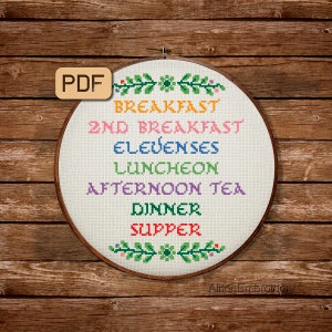 Hobbit Meals Cross Stitch Pattern