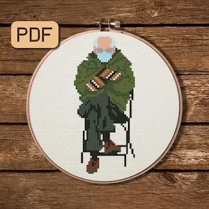 Bernie Sanders Cross Stitch Pattern, Bernie Mittens Cross Stitch Pattern PDF