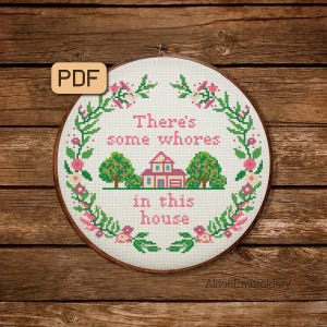 Funny Cross Stitch Pattern PDF Sassy Cross Stitch Chart Snarky Xstitch Design Instant Download