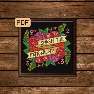 Feminist Cross Stitch Pattern Funny Cross Stitch PDF Sassy Embroidery Design Instant Download
