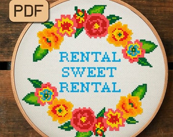 Funny cross stitch pattern Rental sweet rental needlepoint pdf