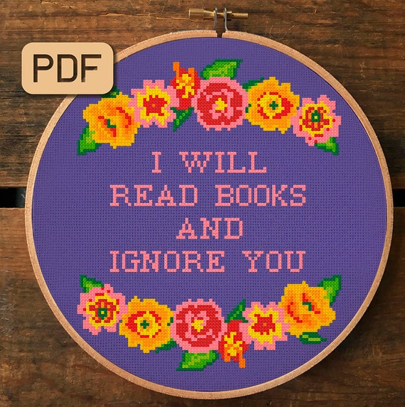 Read More Books Cross Stitch Pattern printable PDF 