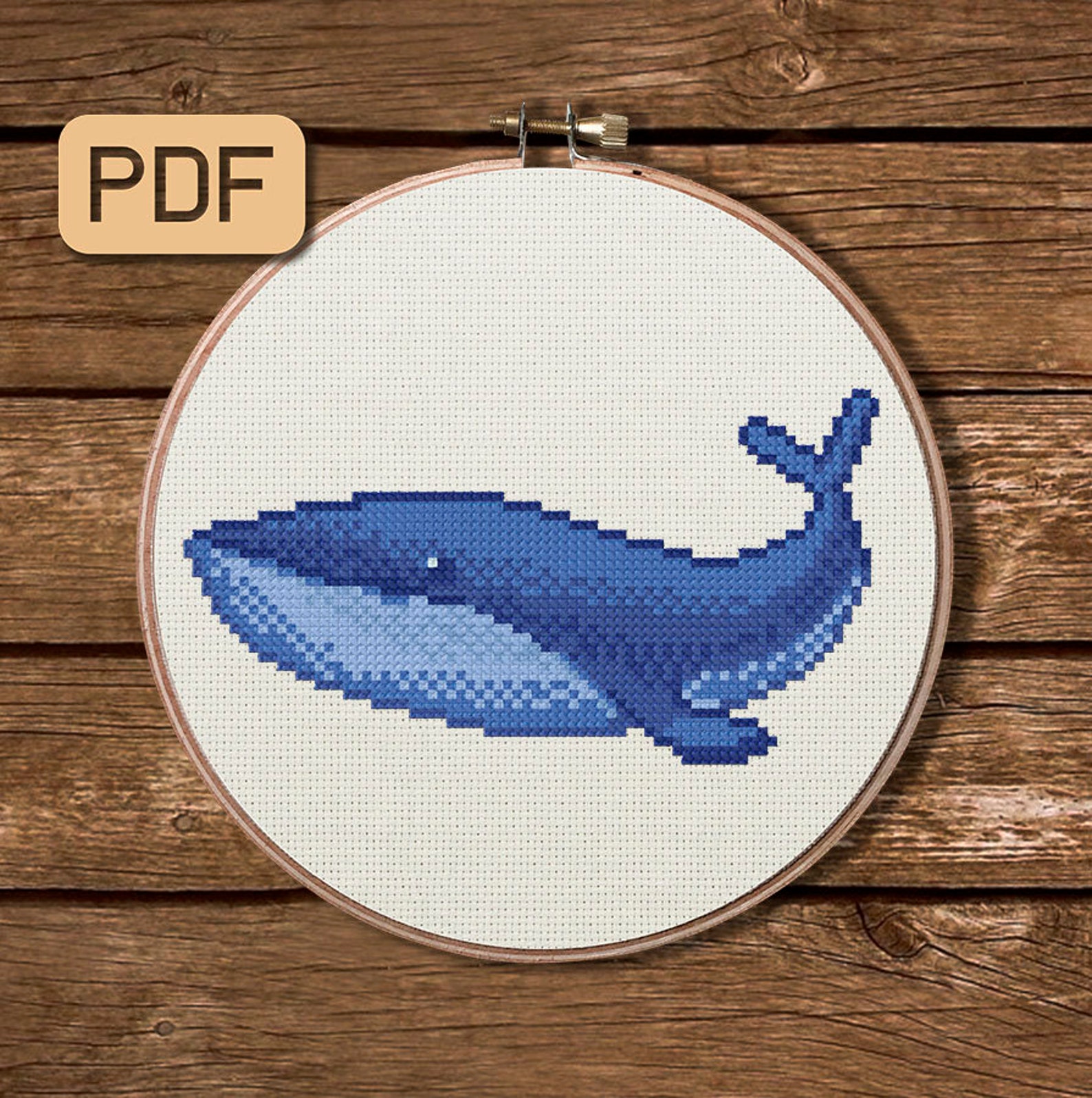 Blue whale cross stitch pattern Animal needlepoint Easy cross Etsy