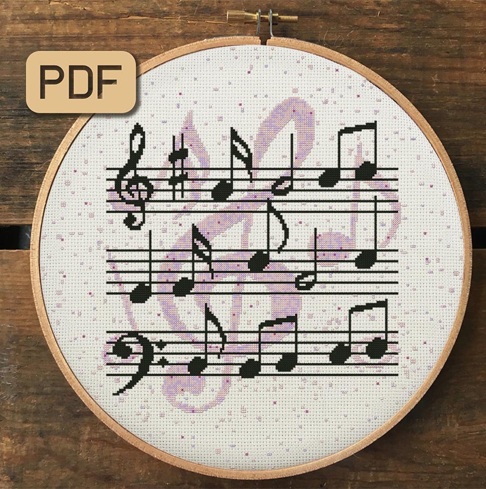 Music Notes Cross Stitch Pattern Pdf - Etsy