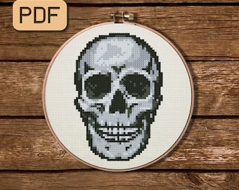 Human Skull Cross Stitch Pattern, Anatomy Cross Stitch Pattern PDF, Medical Cross Stitch Design