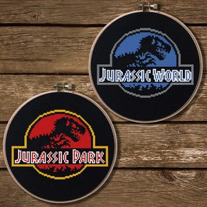Jurassic Park Cross Stitch Pattern, Jurassic World Cross Stitch Pdf