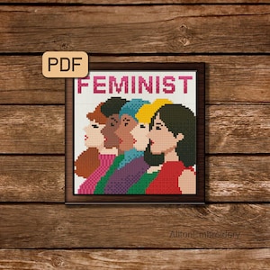 Feminist Girl Power Cross Stitch Pattern (PDF Download)