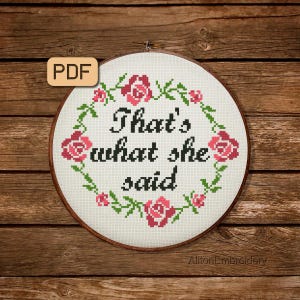 Funny Cross Stitch Pattern Sarcastic Cross Stitch PDF Snarky Xstitch Pattern Instant Download