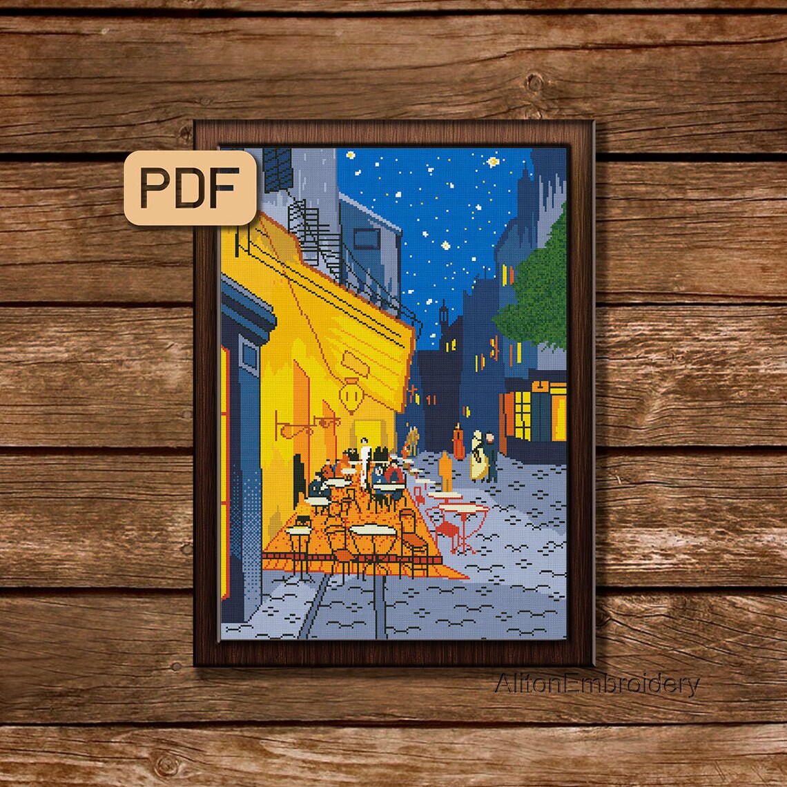 Van Gogh Cross Stitch Pattern Famous Painting Crossstitch Art Etsy