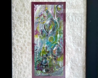 Original Framed Abstract Art – “Under the Sea” – 8x10 Framed Painting – Textured Ocean-Inspired Wall Decor