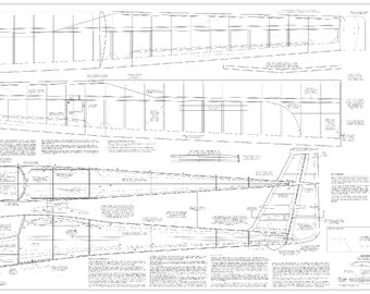 Schleicher ASW-15 1968 vintage 1:5 scale 3m 118" Balsa and Plywood Sailplane model Plans, Patterns (one sheet 36" x 84"), Templates TMRC