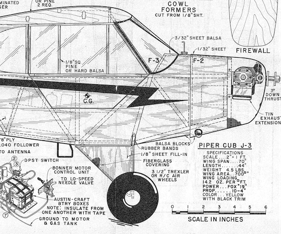 1/5+ Scale Air Camper 85 inch Giant Scale RC Model AIrplane Printed Plans