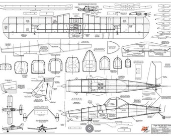 Piper PA-36-300 1:12 scale 1m/38.75" Balsa and Plywood Cropduster model Plans, Patterns (one sheet 36" x 48"), Templates TMRC