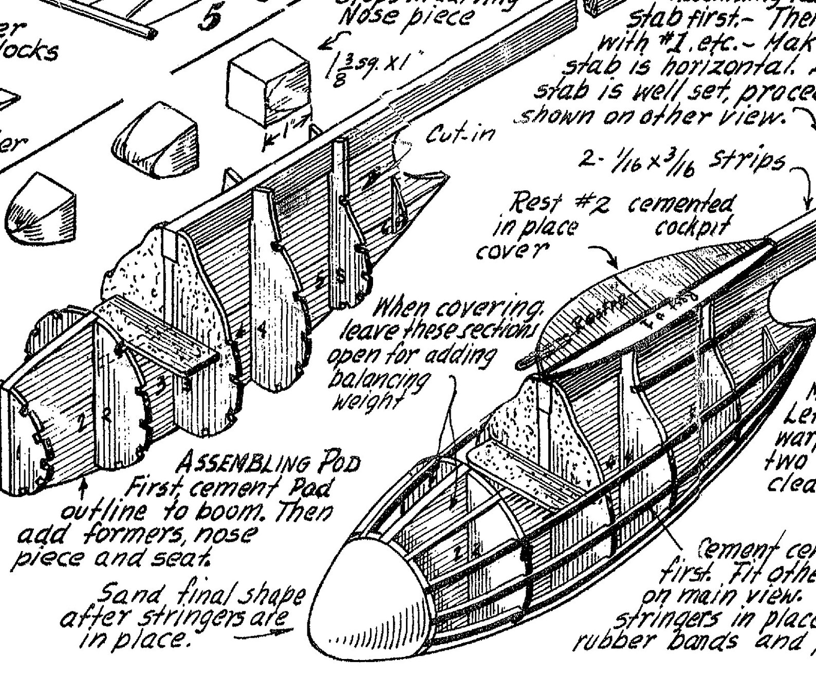 2pack Jasco Thermic C Classic Balsa Towline Glider Partial Kit With