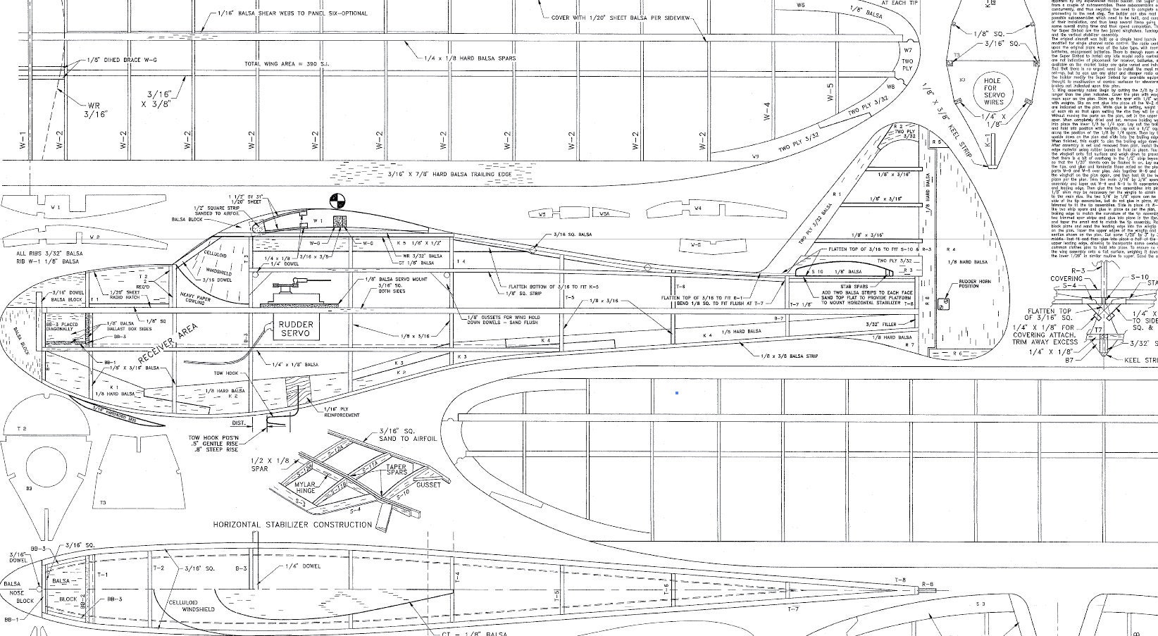 Super Sinbad Partial Kit NO Plans www Download Classic 62 Span Balsa