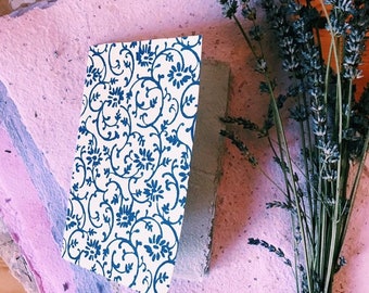 Blue and White Paisley Print Notebooks/ Handmade paper notebook / A6 Notebook / Sketchbook / Mini Journal/ Handmade Stationery
