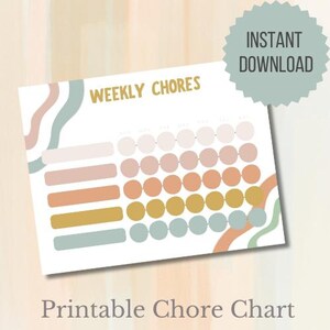 Printable Weekly Reward Chart, Kids Chore Chart Print, Printable Kids Responsibilities, Child Weekly To-Do List Print