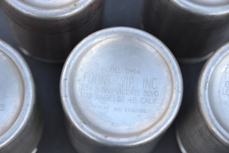 Vintage Whipped Cream Canisters. Set of 4 Fountwip Inc. Los Angeles, CA