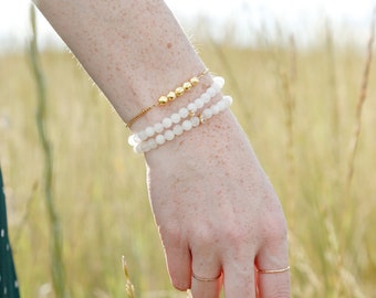 Moonstone Gemstone Bracelet - Semi-Precious Gemstone