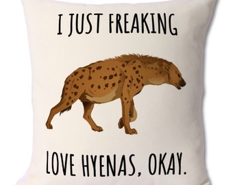 Pillow Cover Gift Idea Hyena Pillow Hyena Throw Pillow Room Decor Custom Throw Pillow