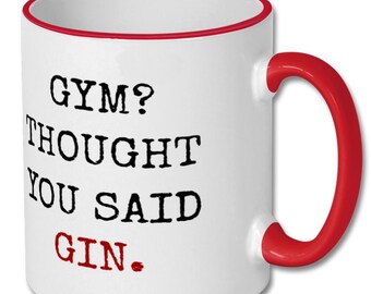 GIN LOVER mug, gin mug, gin gift, funny mug, sarcastic mug, joke mug, humor mug, gym puns, gym humor