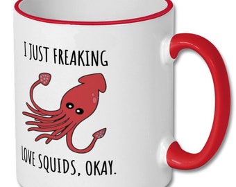 SQUID LOVER GIFT, squid lover gift, squid lover mug, squid lover coffee mug, mug for squid lover, squid lover present