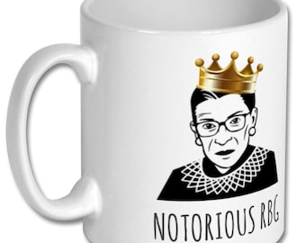 NOTORIOUS RBG, ruth bader ginsburg fan mug, ruth bader ginsburg present, ruth bader ginsburg fan coffee mug, ruth bader ginsburg mug