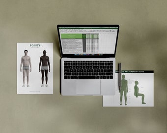 Mens Regular Size Chart and Grade / Mens Size Chart / Fashion Design / Instant Download