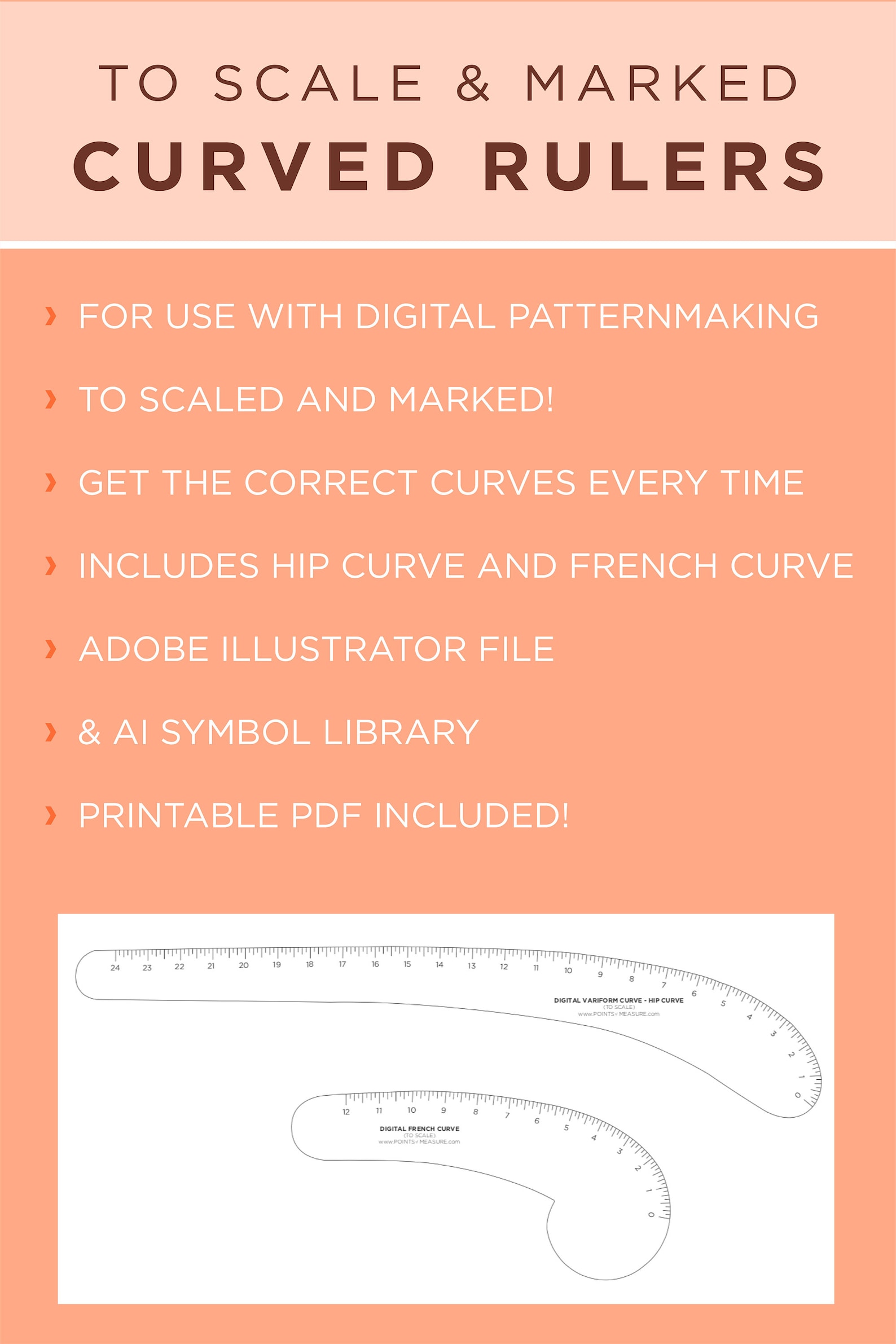 Pattern Making Rulers / Curved Digital Rulers / French Curve / Etsy