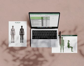 Ladies Curvy Size Chart and Grade / Standard Size Chart / Ladies Size Chart / Fashion Design / Instant Download