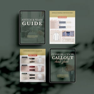 Stitch & Seam Guide and Construction Callouts Guide / Technical Design Guide / Freelance Bundle / Fashion Design DIY / Instant Download