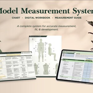 Model Measurement System for Fashion Design | Measurement Chart, Excel Workbook & Fit Guide