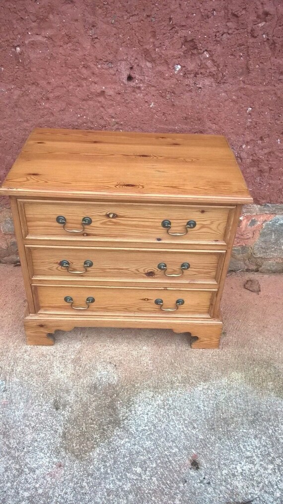 Vintage Solid Pine Chest Of Drawers Etsy