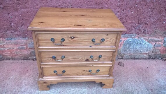 Vintage Solid Pine Chest Of Drawers Etsy