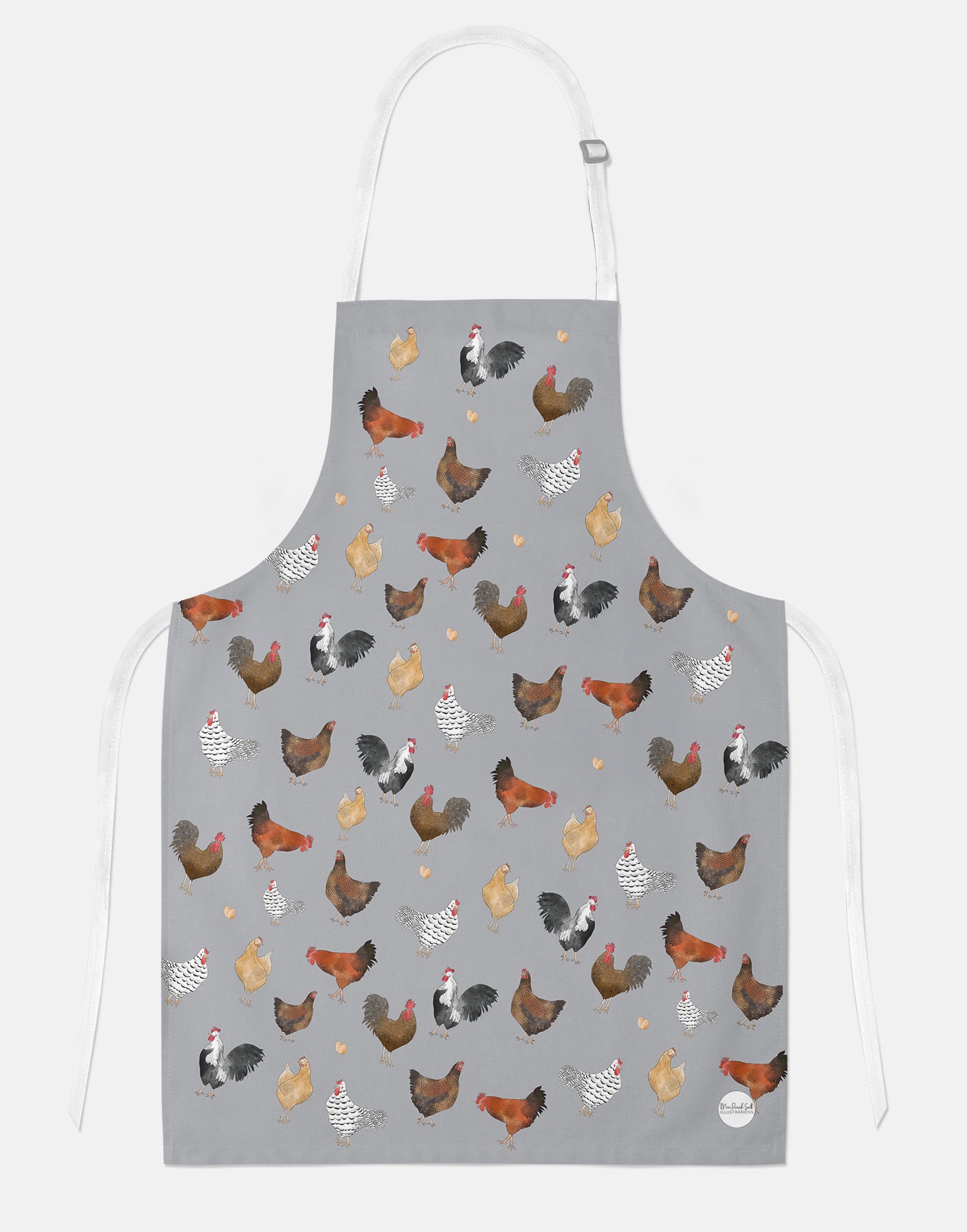 Cooking apron chicken hen premium grey adjustable Etsy
