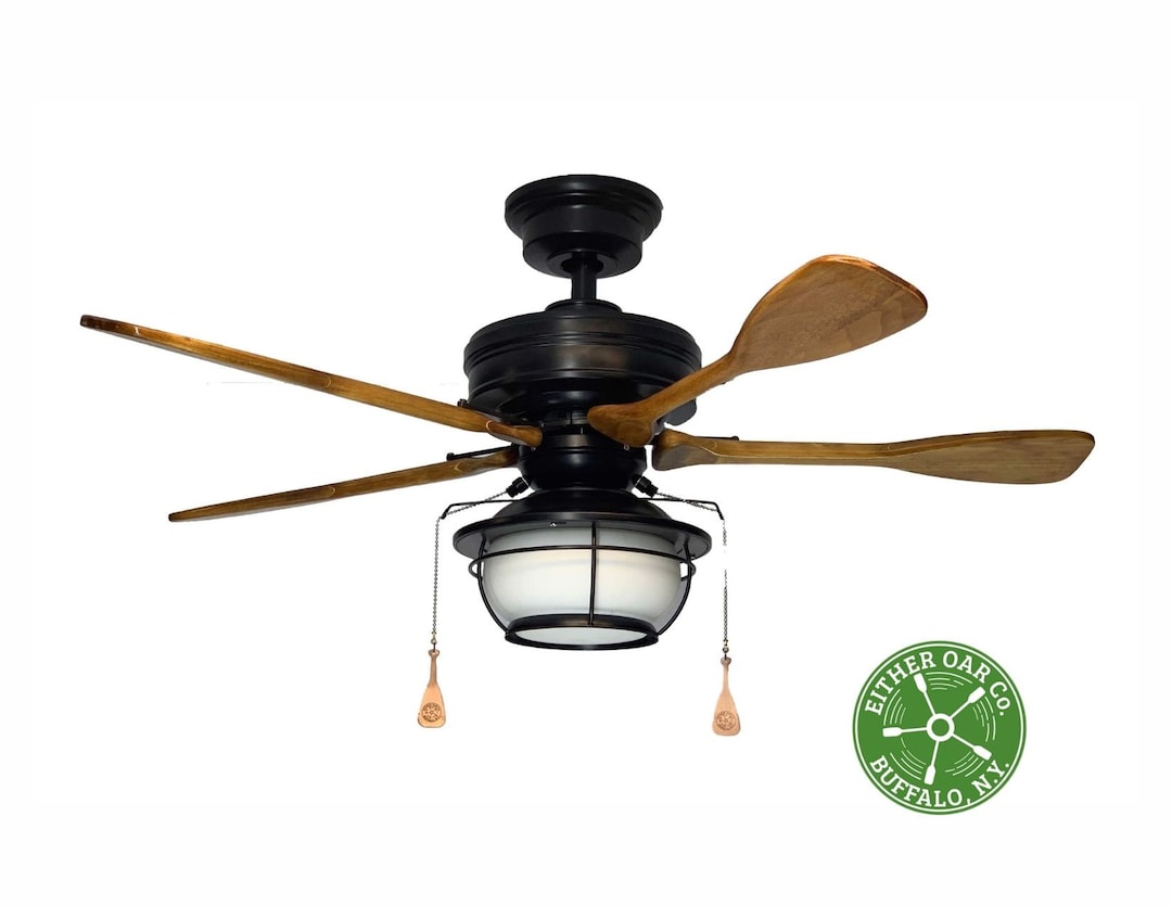 Air Wave 42 L. Boat Oar Ceiling Fan With Light by Either Oar Company
